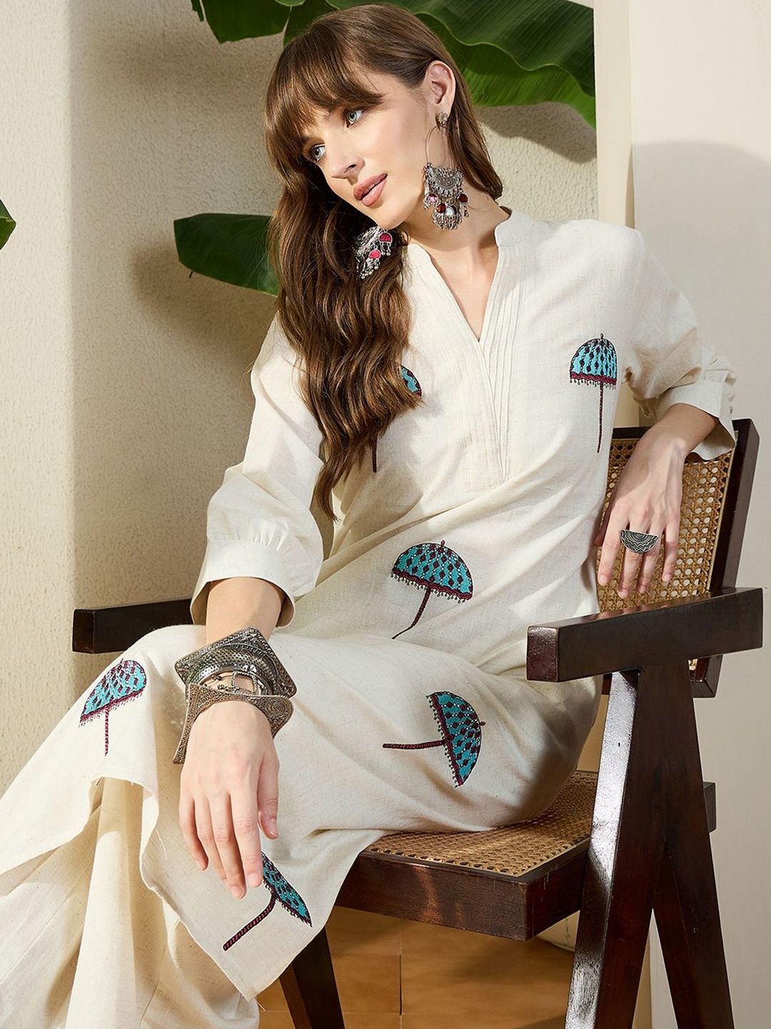 Dhiyona IE Women Printed Pure Cotton Kurta with Palazzos