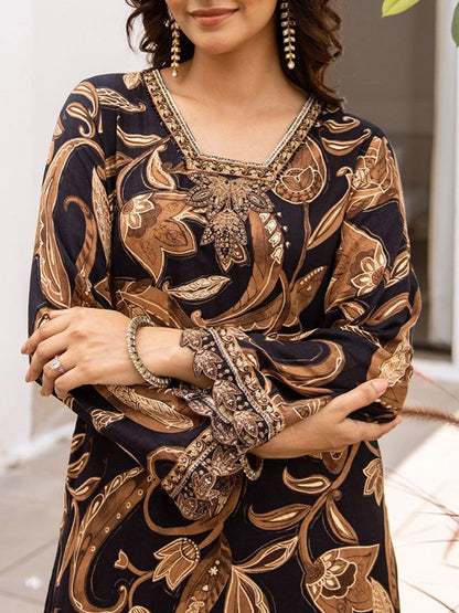 Dhiyona IE Printed V Neck Tunic & Palazzo