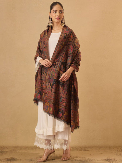 Dhiyona PA Ethnic Motifs Woven Design Woollen Shawl