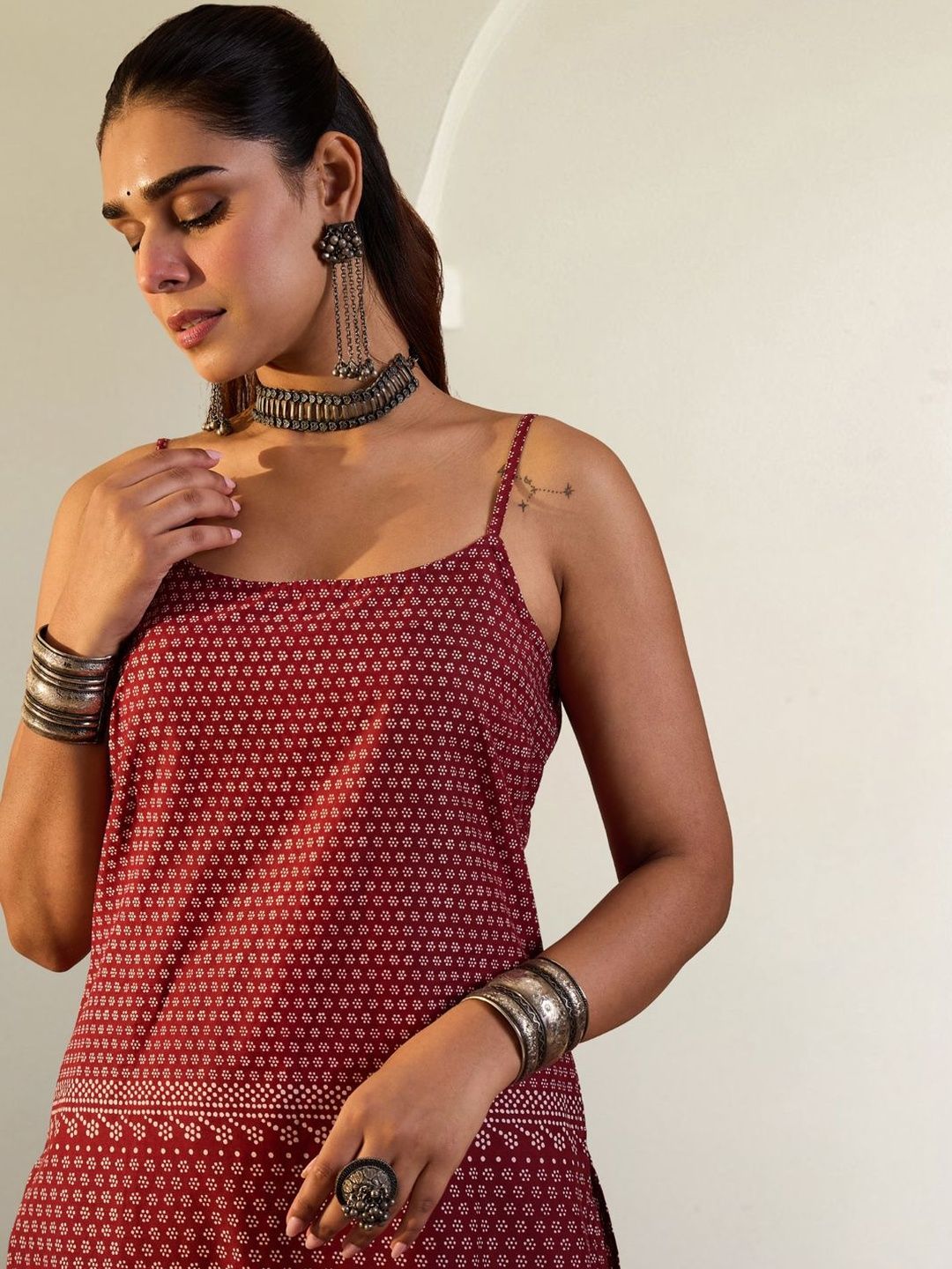 Dhiyona IE Women Ethnic Motifs Printed Regular Pure Cotton Kurta with Trousers