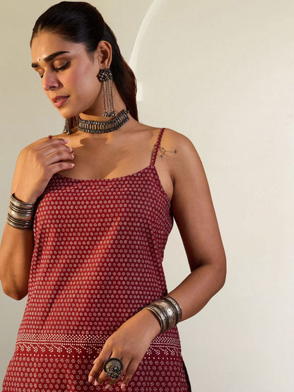 Women Ethnic Motifs Printed Regular Pure Cotton Kurta with Trousers