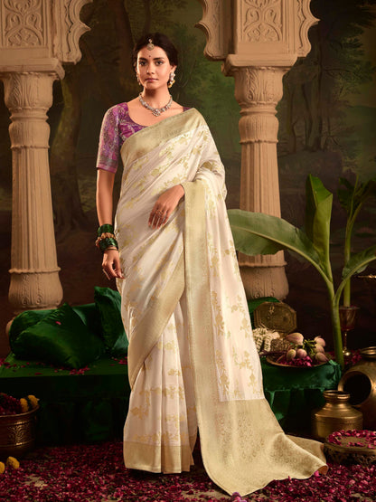 Dhiyona KM Women Crepe Silk Fabric Cream Color Excellent Sareecrepe Silk Fabric Cream