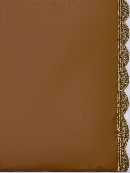 Dhiyona SN Women's Embroidered V-Neck Kurta, Trousers & Dupatta Set