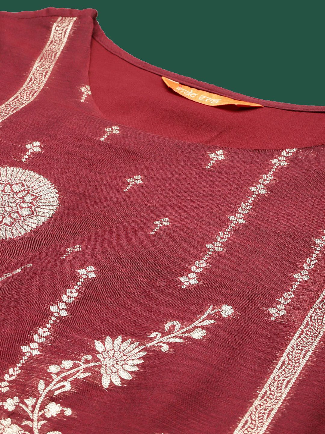 Dhiyona IE Ethnic Motifs Woven Design Straight Kurta With Trousers & Dupatta