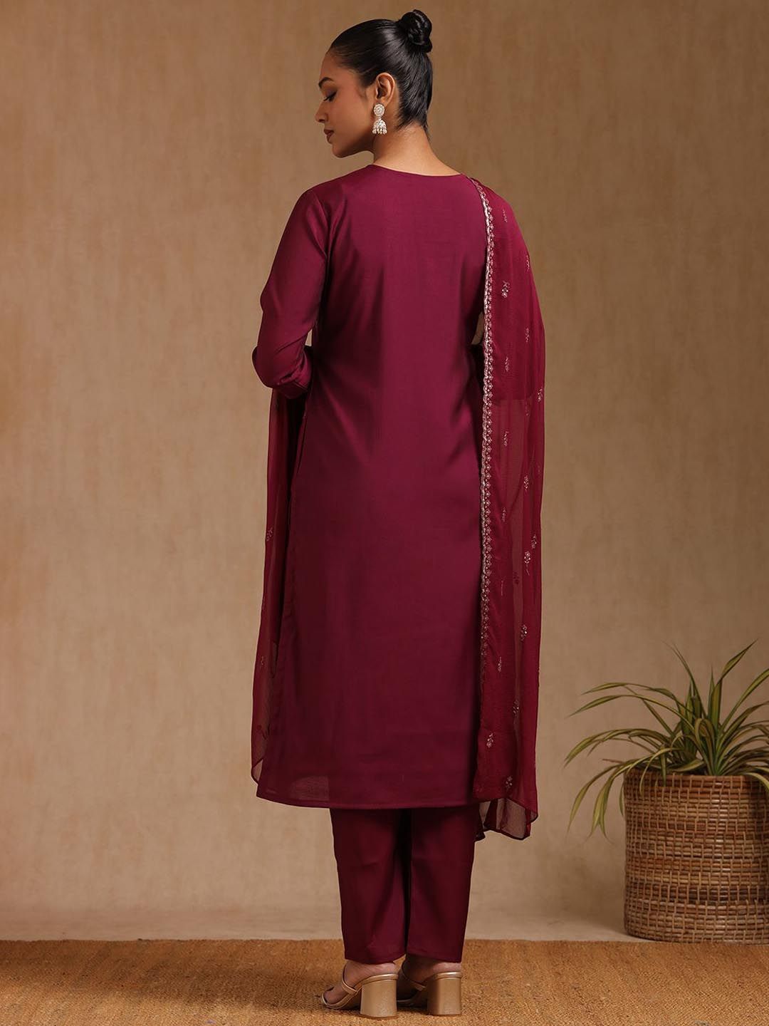 Dhiyona SO Women's Women Sequinned Kurta with Trousers & Dupatta