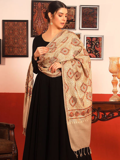 Dhiyona PA Nalki Paisley Embroidered Meherin Wool Shawl