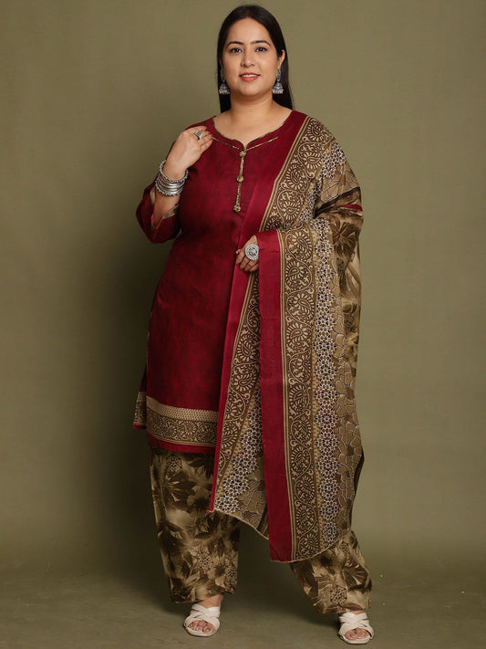 Dhiyona KL Women Floral Printed Regular Kurta with Salwar & With Dupatta