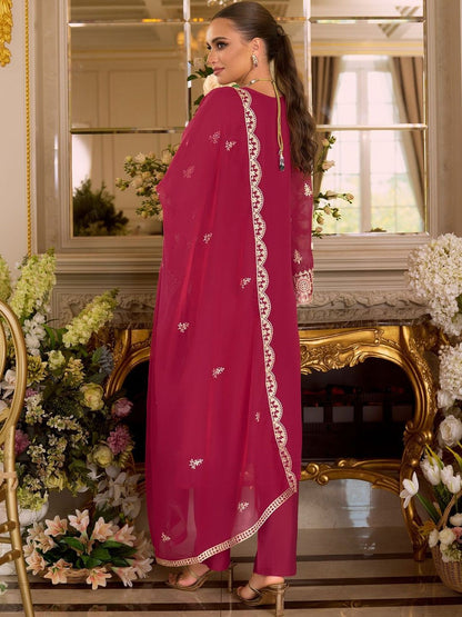 Women Ethnic Motifs Embroidered Kurta with Trousers & Dupatta