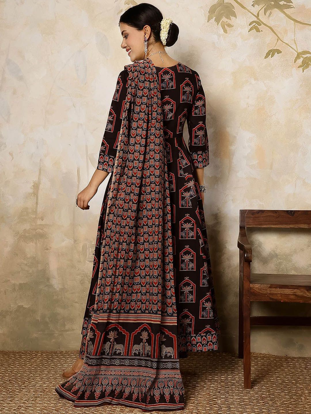 Dhiyona SN Women's Ethnic Motifs Printed Pure Cotton Kurta with Palazzos & With Dupatta