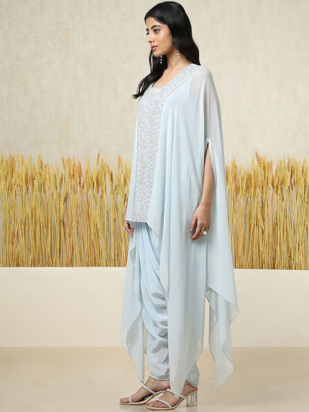 Dhiyona SO Women's Women Layered Beads and Stones Top with Trousers