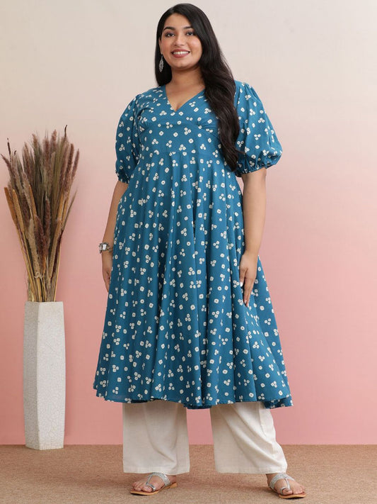 Dhiyona AY Women's Floral Print A-Line Kurta
