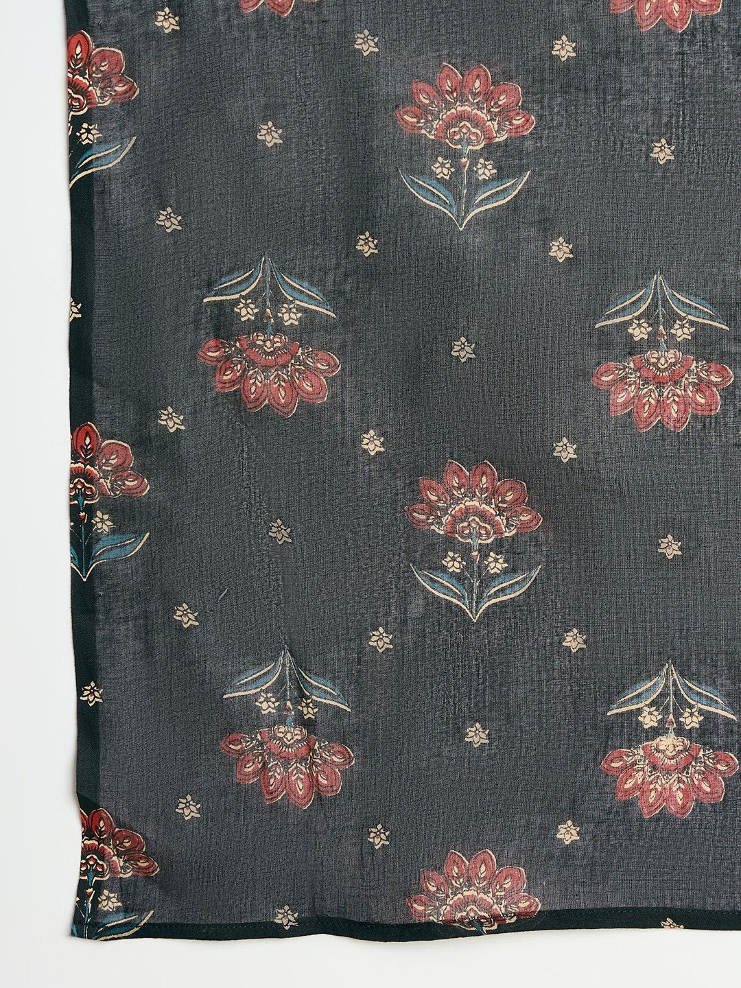 Dhiyona IE Women Floral Printed Regular Pure Cotton Kurta with Trousers & Dupatta