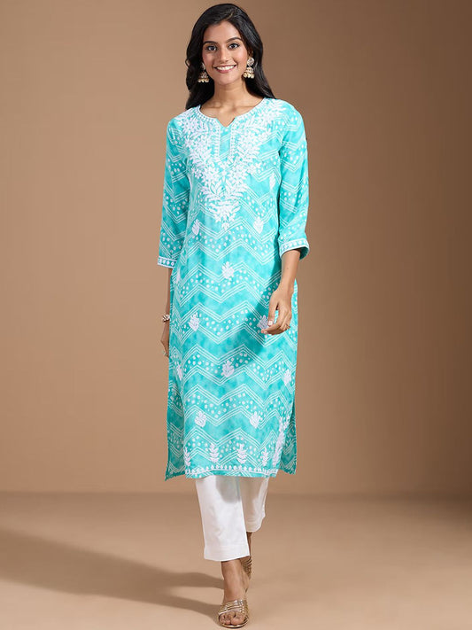 Dhiyona OD  Women Ethnic Motifs Embroidered Chikankari Kurta
