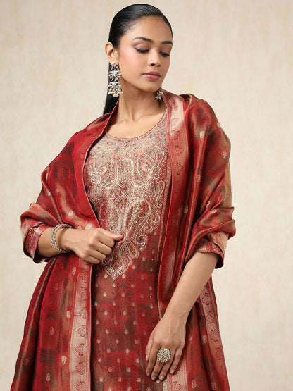 Dhiyona SO Women's Women Ethnic Motifs Printed Regular Kurta with Trousers & With Dupatta