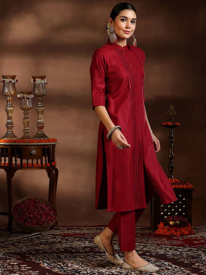 Dhiyona LB Women's Pleated Kurta with Trousers & Dupatta