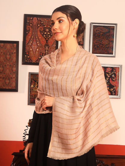 Dhiyona PA Striped Woven Design Woollen Reversible Shawl