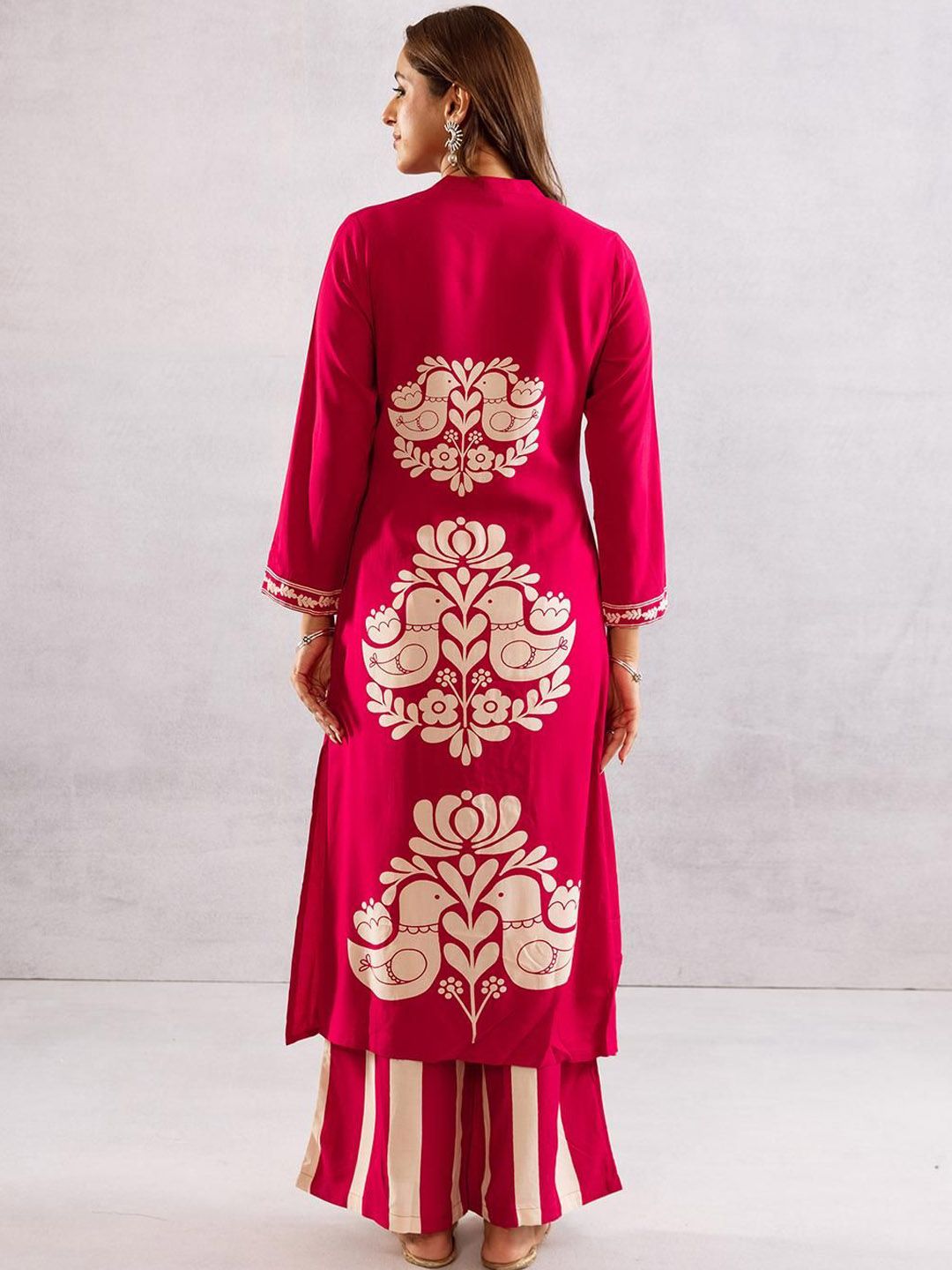 Dhiyona IS Women's Women Ethnic Motifs Print Regular Kurta with Palazzos