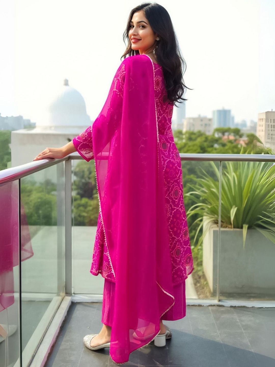 Women Ethnic Motifs Embroidered Kurta with Trouser & Dupatta