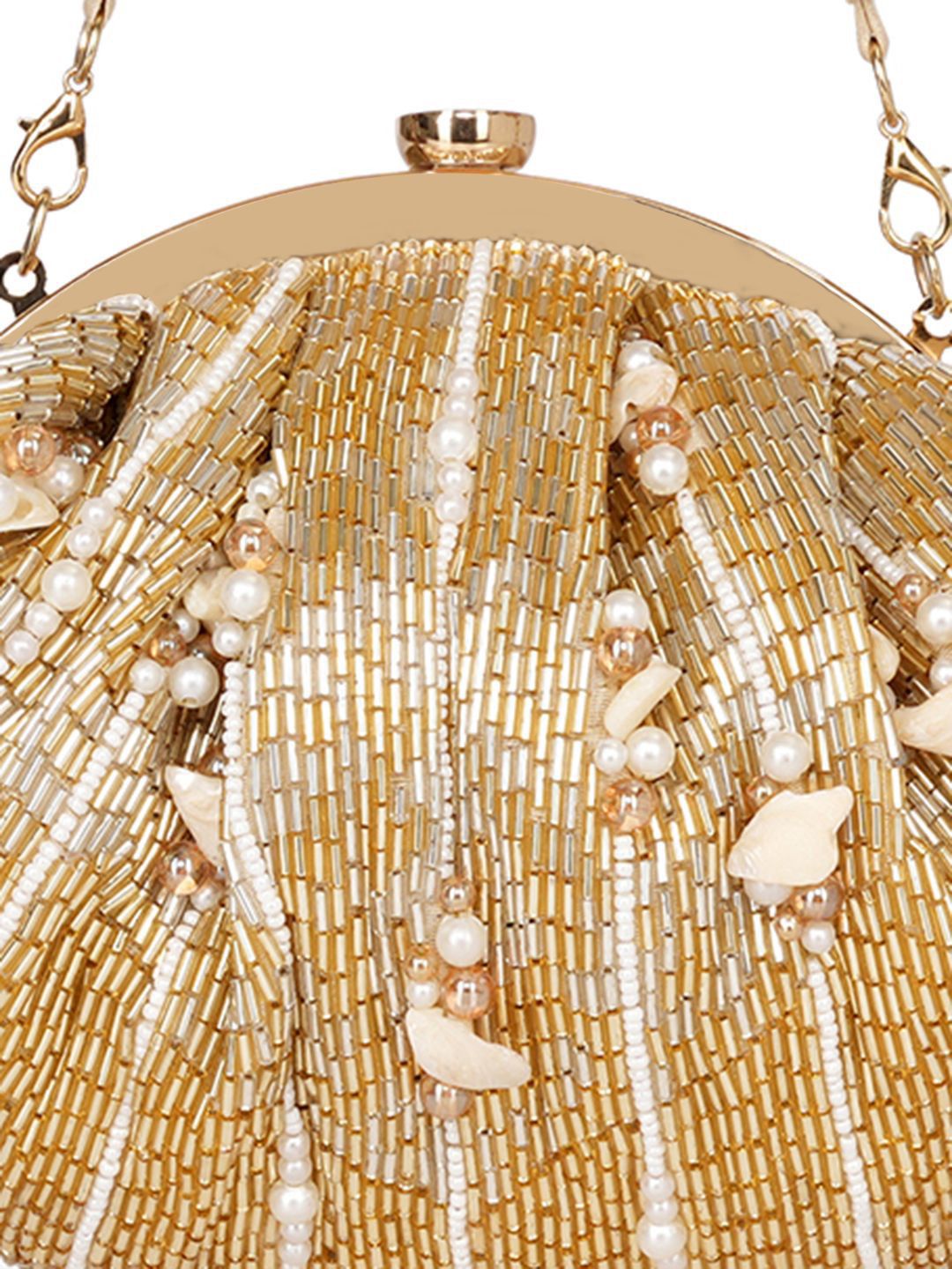 Dhiyona NR Embroidered Half Moon Clutch