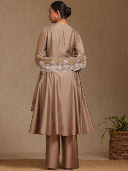 Dhiyona SO Women's Women Regular Thread Work Kurta with Palazzos & With Dupatta