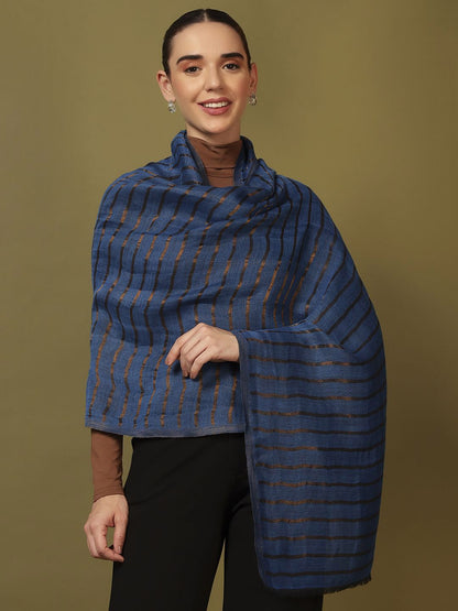 Dhiyona PA Checked Woven Design Woolen Shawl