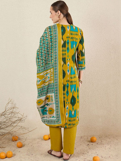 Women Ethnic Motifs Printed Regular Pure Cotton Kurta with Salwar & With Dupatta