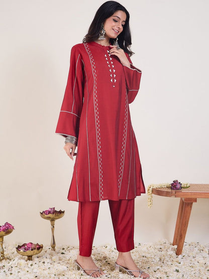 Dhiyona IE Embroidered Top With Trousers