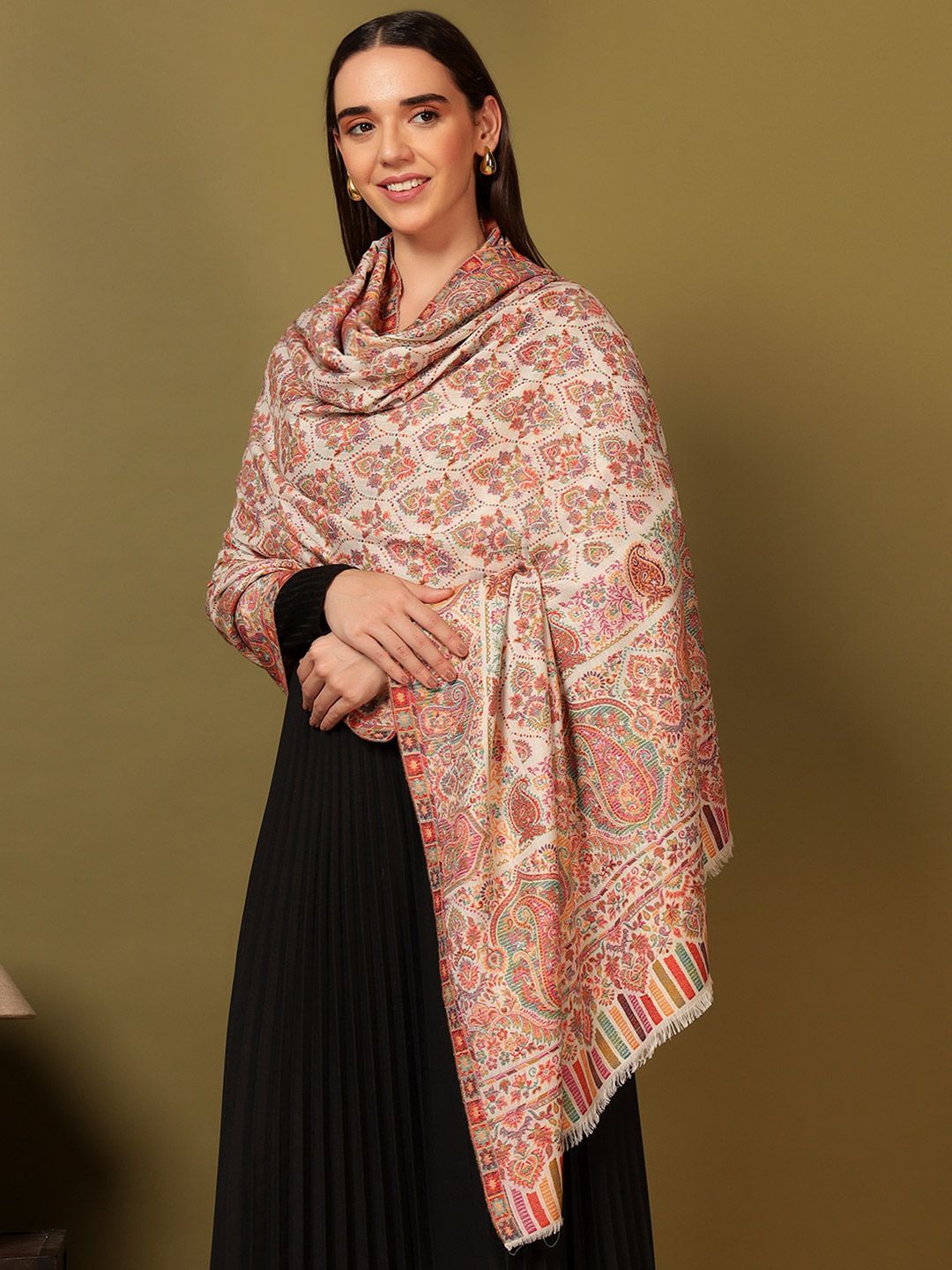 Dhiyona PA Gulraiz Kaani Wool Paisley Woven Design Shawl