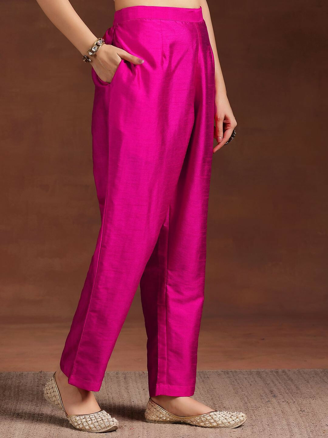 Women's LB Art Pink Yoke Design Georgette Anarkali Suit With Dupatta