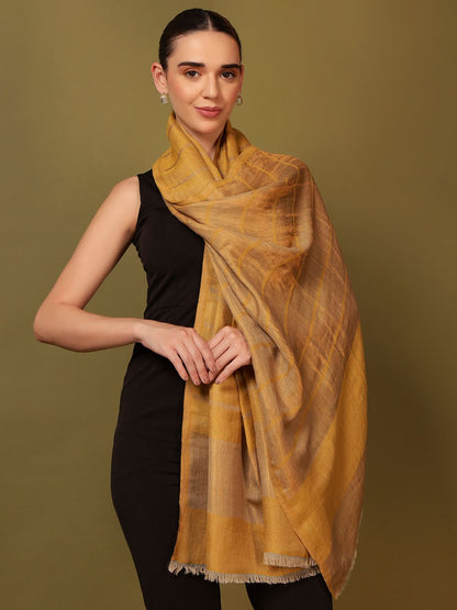 Dhiyona PA Striped Woven Design Woolen Reversible Shawl