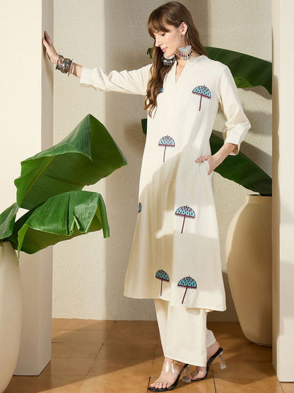 Women Printed Pure Cotton Kurta with Palazzos