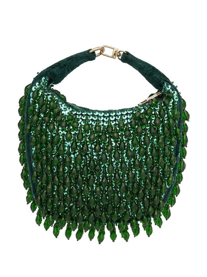 Dhiyona NR Embroidered Embellished Half Moon Clutch