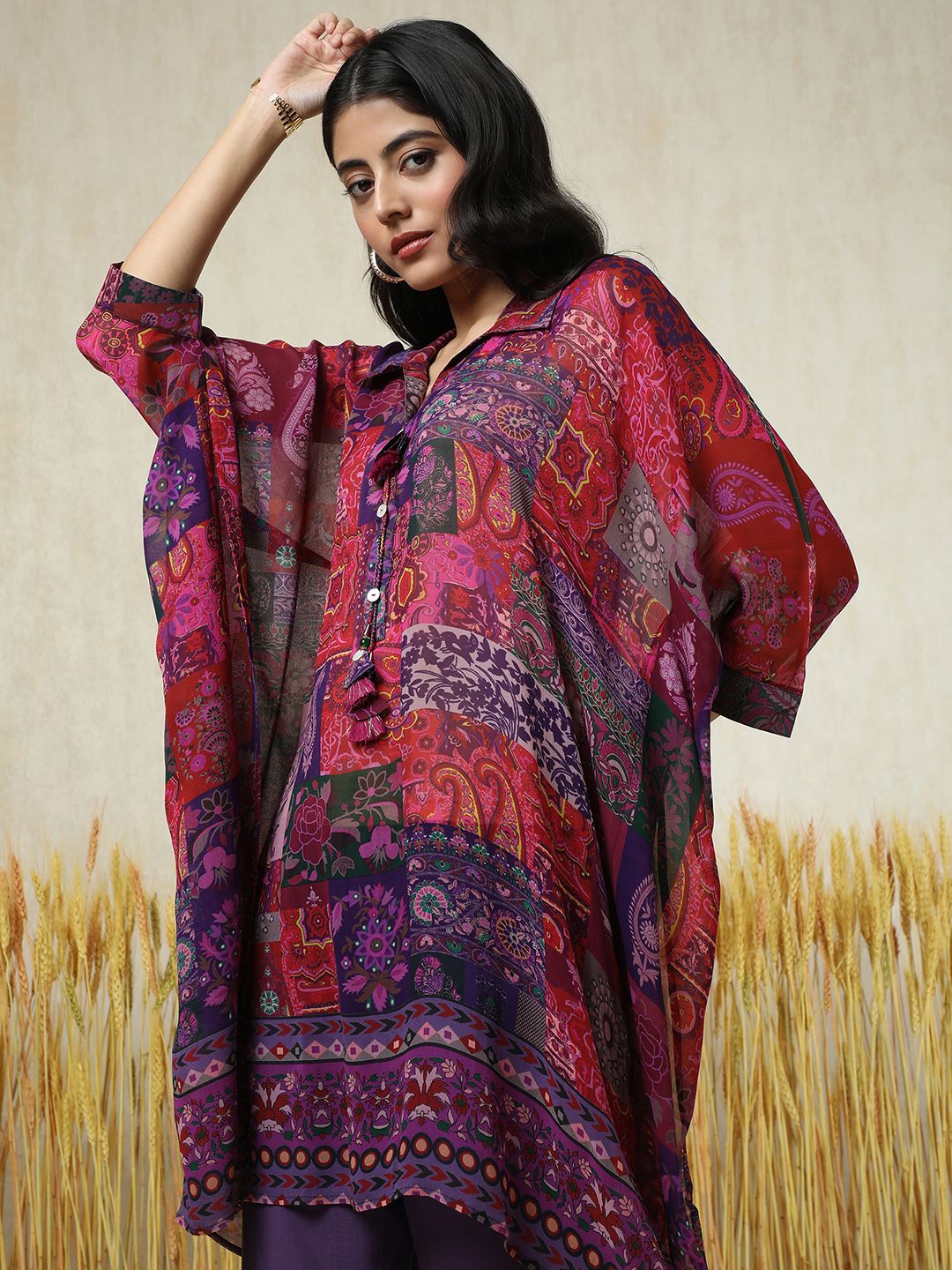 Dhiyona SO Women's Women Paisley Printed Regular Kurta with Trousers