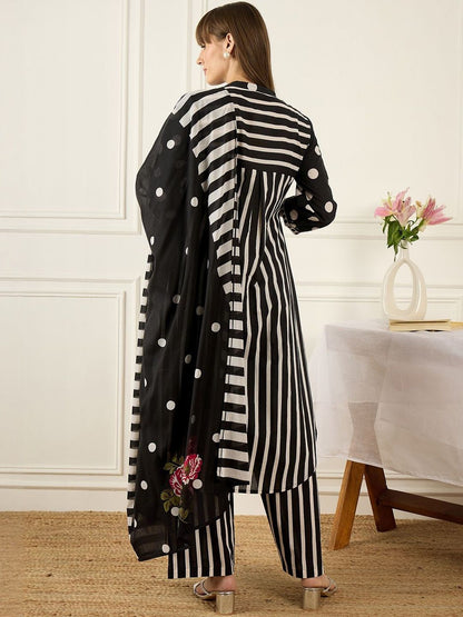 Women Floral Printed Regular Pure Cotton Kurta with Palazzos & With Dupatta