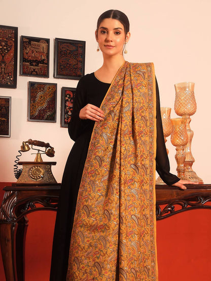 Dhiyona PA Rangrez Paisley Embroidered Woolen Shawl