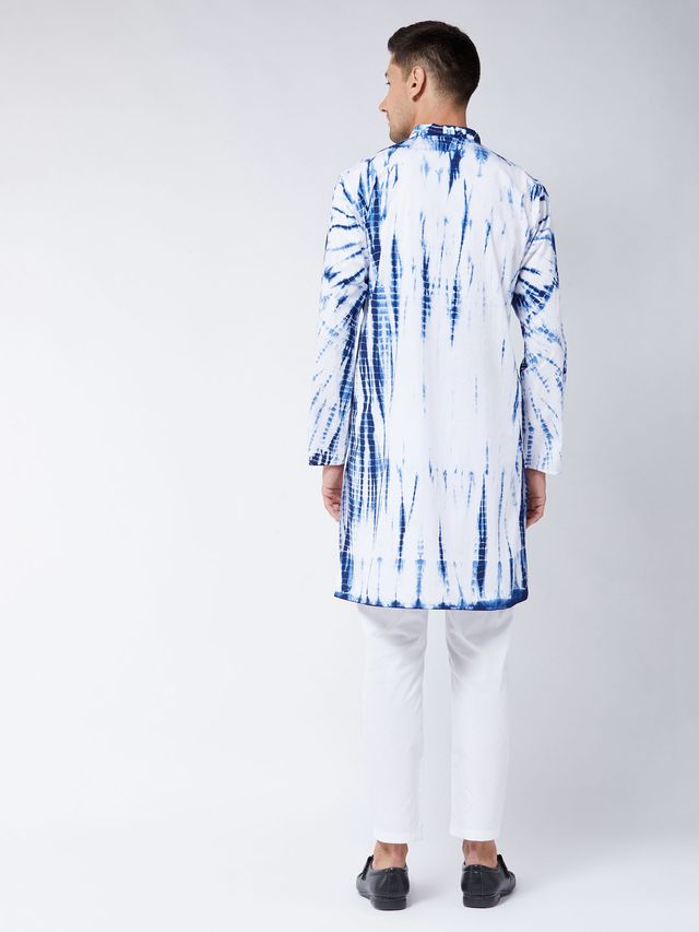 Men's Blue Pure Cotton Straight Kurta Pyjama Set
