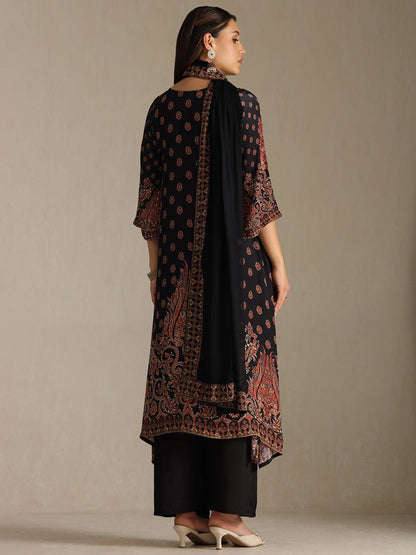 Dhiyona SO Women's Women Ethnic Motifs Printed A-Line Kurta with Trousers & Dupatta