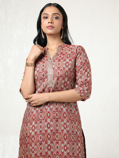 Dhiyona SO Women's Women Floral Printed Regular Gotta Patti Kurta with Trousers
