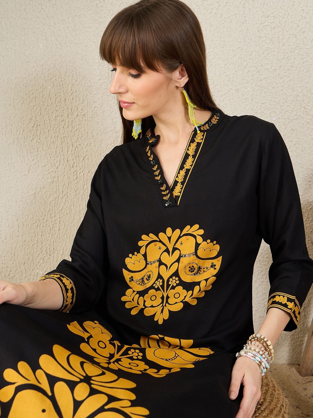 Women Ethnic Motifs Printed A-Line Kurta with Palazzos