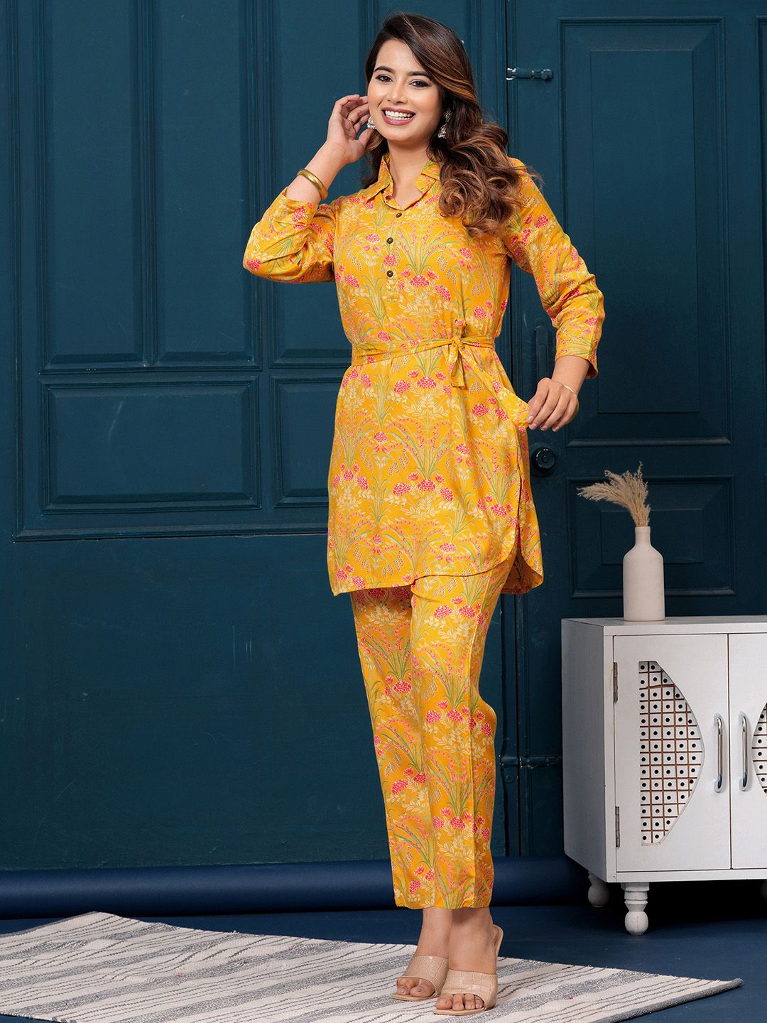 Dhiyona IE Printed Tunic With Trousers Co-Ords