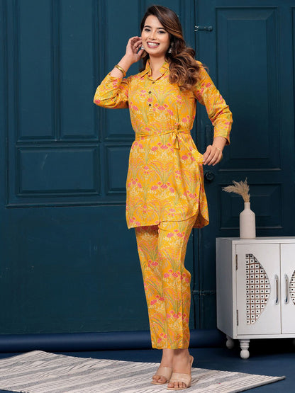 Dhiyona IE Printed Tunic With Trousers Co-Ords
