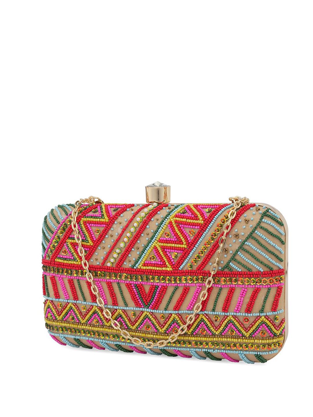Dhiyona NR Embroidered Embellished Box Clutch