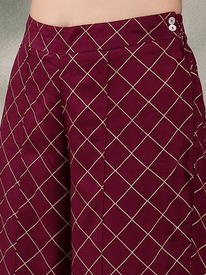 Dhiyona SN Women's Embroidered Straight Kurta With Palazzos & Dupatta