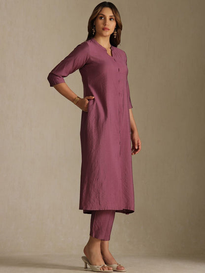 Dhiyona SO Women's Women Solid Kurta with Trousers